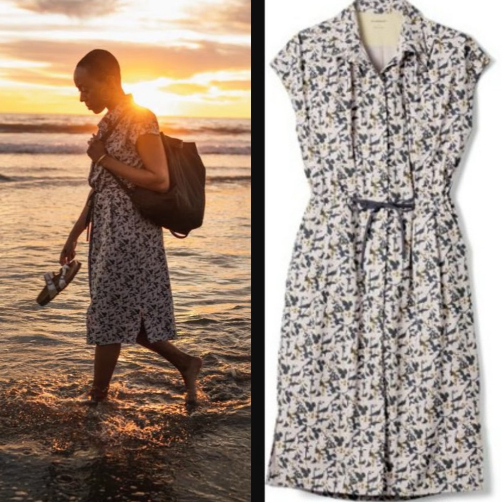 Rei Co-Op Night Garden Lilac Tint Sun Up Shirt Dress UPF 50+ Large